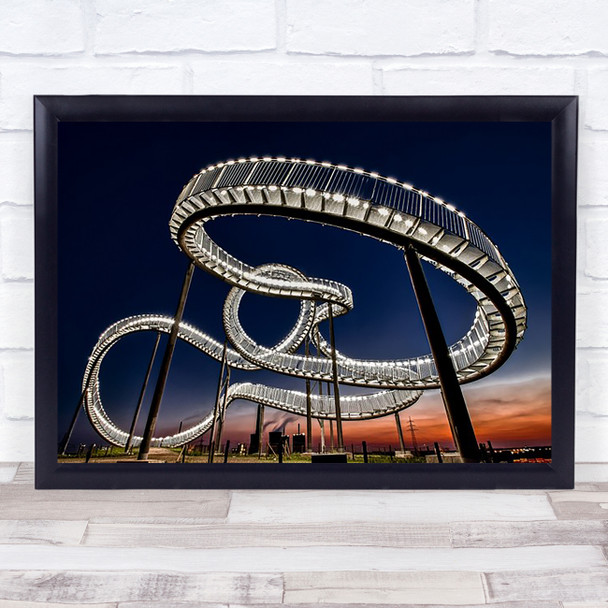 Tiger Turtle Curve City Architecture White Roller Coaster Landmark Art Print
