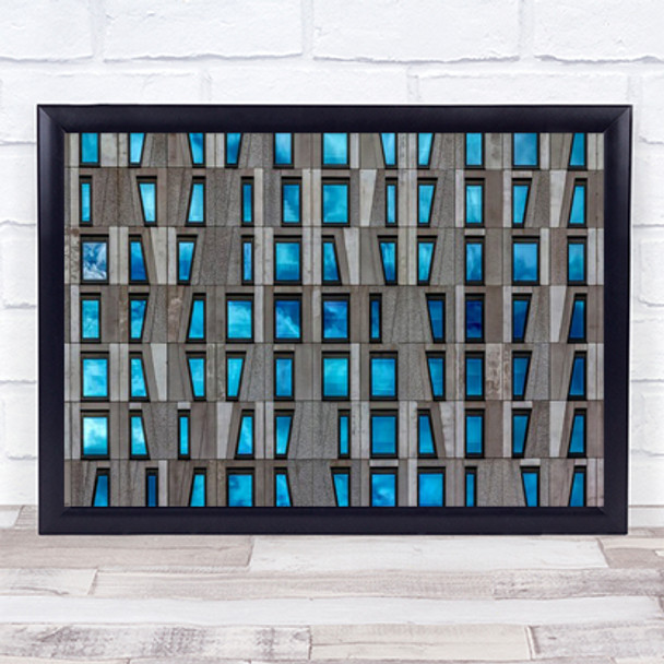 Windows At Rotterdam Pattern Geometry Symmetry Shapes Concrete Wall Art Print
