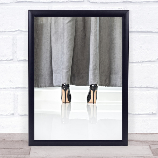 Behind The Curtain Abstract Shoes Shoe High Heels Woman Dressing Room Art Print