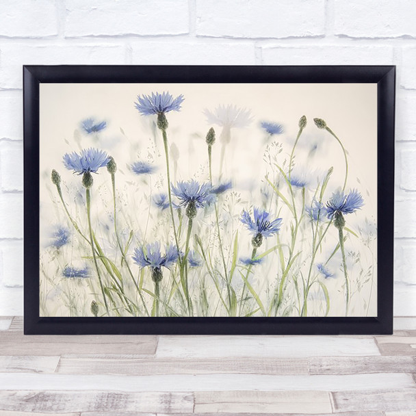 Cornflowers Cornfield Blue Multiple Exposure Flower Wall Art Print