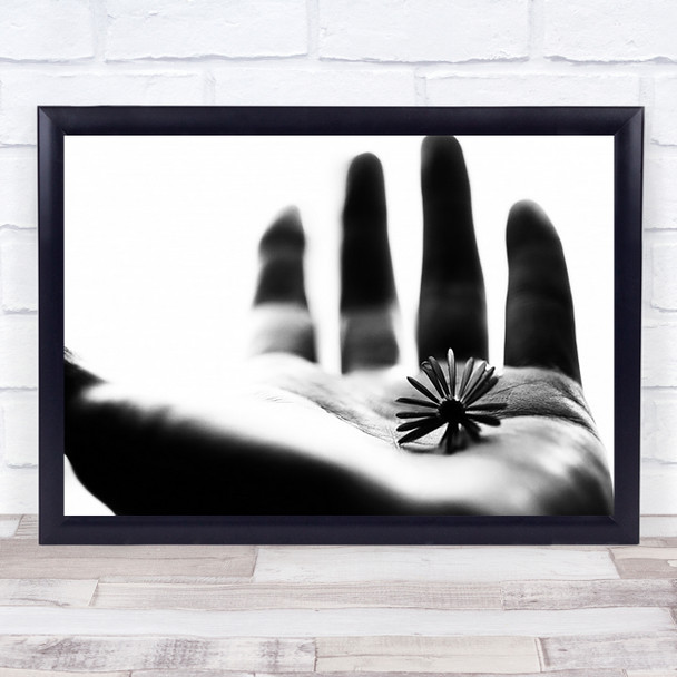 One Life Flower Hand Conceptual Japan Asia Fingers Simple Still Wall Art Print