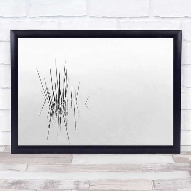 Reflections Minimalism Simple Water Lake Reed Grass Empty Wall Art Print