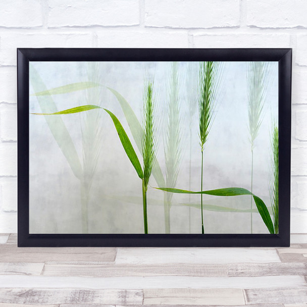 Wavy Green Graphic Double Exposure Multiple Texture Wall Art Print