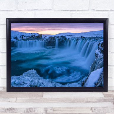 Ice Spinning Water waterfall sunrise Wall Art Print - Wild Wall Art