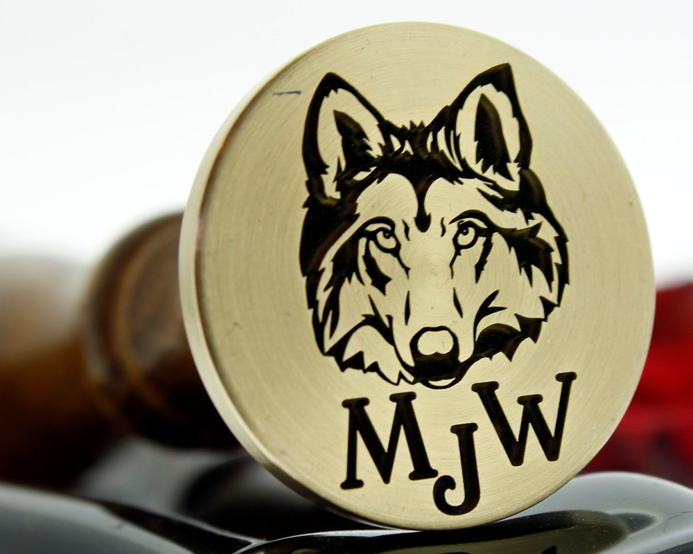 1pc Wolf Wax Seal Stamp Wolf Head Wildlife Animal Patterns Sealing Wax Stamps 25mm Brass Seals Head Replacement Great Envelopes Invitations Wine Pack
