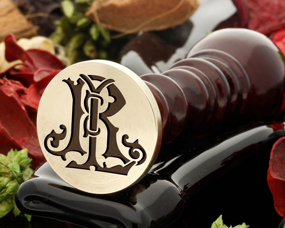 Lr Stamp Sample LR RL Victorian Monogram Wax Seal Stamp - Custom Wax N Seals