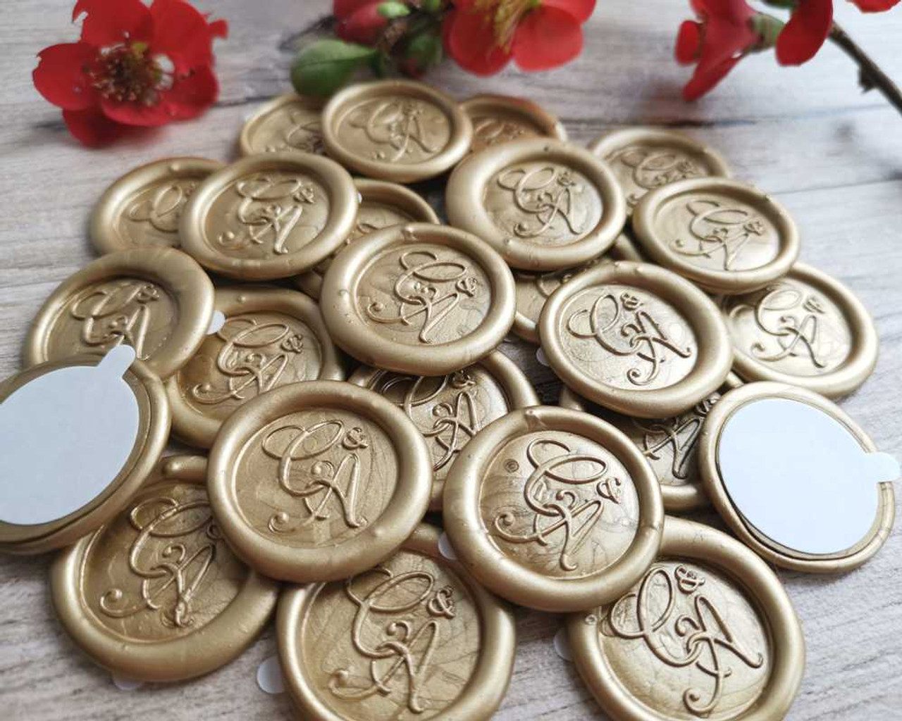 Self Adhesive Wax Seal Stickers Floral Peel and Stick Stamps Sticker for  Bridal Postage Stamps