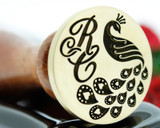 Wax Seal Love Peacock with Monogram Initials, Laser Engraved