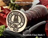 MacLean Scottish Clan Wax Seal, Cufflinks, Signet Rings D1
