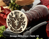 King Family Crest Wax Seal D18