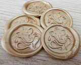 Ganesha Wax Seal Stickers Pale Gold