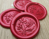 Shamrock and Thistle Self Adhesive Wax Seal Stickers - Pearl Red - all colours available