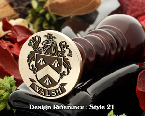 Walsh Family Crest Wax Seal D21 Walsh Family Crest Wax Seal D21