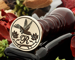 Hummingbird Flower Wax Seal Stamp Hummingbird Flower Wax Seal Stamp