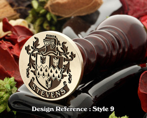 Stevens Family Crest Wax Seal D9 Stevens Family Crest Wax Seal D9