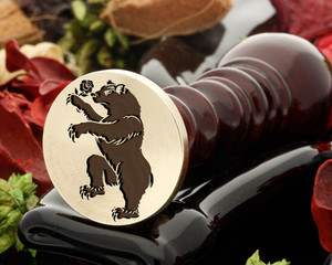 Wild Bear with Rose wax seal