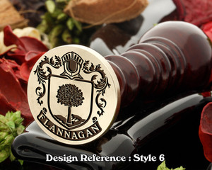 Flannagan family crest wax seal D6