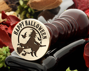 Happy Halloween Witch Wax Seal Stamp Happy Halloween Witch Wax Seal Stamp