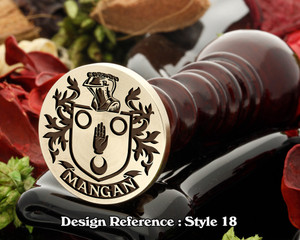 Mangan family crest wax seal D18