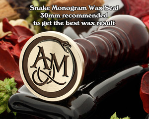 Snake Monogram Wax Seal including Initials example AM