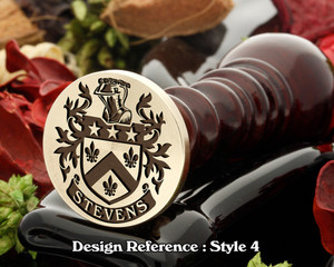 Stevens Family Crest Wax Seal D4 Stevens Family Crest Wax Seal D4