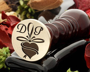 Ribbon Heart design with initials included Ribbon Heart design with initials included