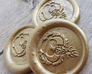 Phoenix Peel and Stick wax seal stickers 9ct Gold Phoenix Peel and Stick wax seal stickers 9ct Gold