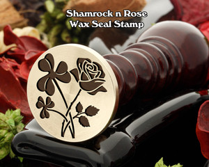 Shamrock n Rose Wax Seal Stamp ( shamrock will be on the left in the sealing wax) Shamrock n Rose Wax Seal Stamp ( shamrock will be on the left in the sealing wax)