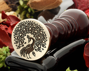 Peacock Displayed D1 Wax Seal Peacock Displayed D1 Wax Seal