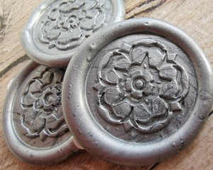 Yorkshire Rose peel and stick wax seal stickers Silver Yorkshire Rose peel and stick wax seal stickers Silver