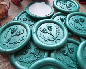 Twisted Thistle Self Adhesive Wax Seal Emerald Green Twisted Thistle Self Adhesive Wax Seal Emerald Green
