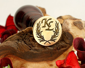 Initials "KL" in Leaves Sale Monogram Wax Seal Initials "KL" in Leaves Sale Monogram Wax Seal
