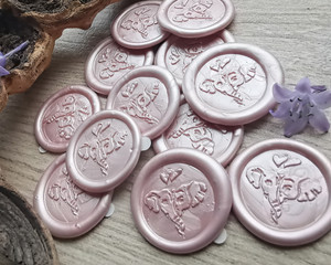 Twisted Love Elephants Peel and Stick Wax stickers Pink Silk