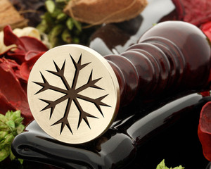 Wax seal, reversed for engraving Wax seal, reversed for engraving