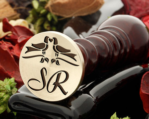 Love Birds Monogram Wax Seal Stamp 1 Love Birds Monogram Wax Seal Stamp 1