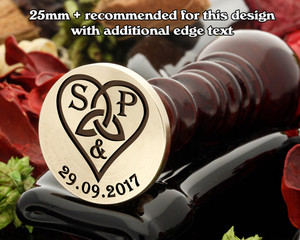 Trinity Heart D1 Wax Seal, add initials and edge text
