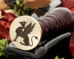 Griffin wax seal, reversed for engraving Griffin wax seal, reversed for engraving