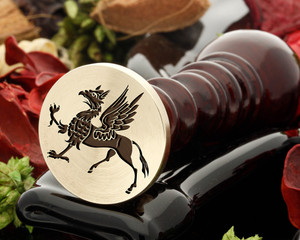 Hippogriff wax seal, reversed for engraving Hippogriff wax seal, reversed for engraving