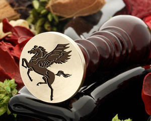 Pegasus wax seal, reversed for engraving Pegasus wax seal, reversed for engraving