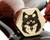 Wolf on Hexagon Stamp, also available on round