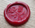 Rose and Thistle D3 wax seal sticker in traditional red