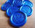 Contemporary Heart Peel and Stick wax seal sticker - Blue RAP Pearl