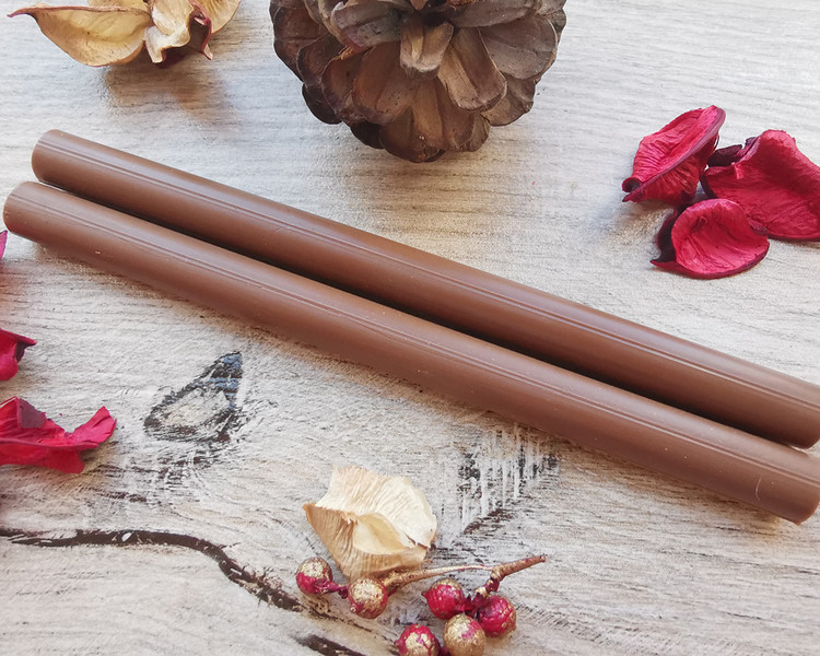 Brown Chocolate Plain 11mm Large Glue Gun Wax Sticks handmade in Shropshire