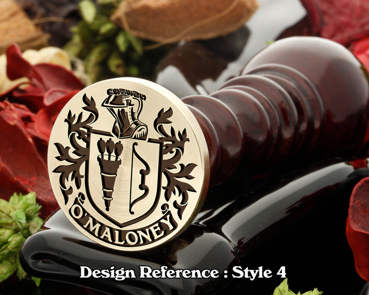 O'Maloney Family crest wax seal D4