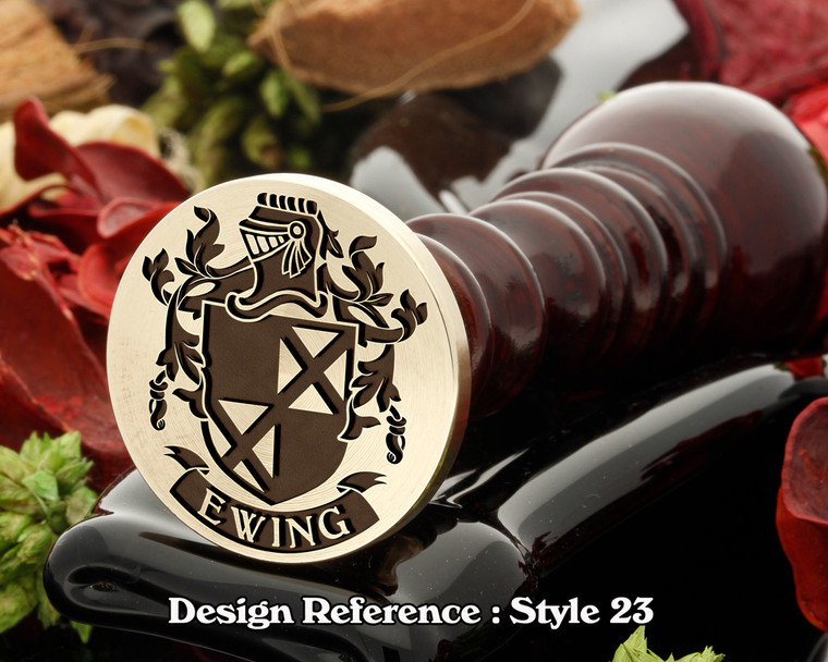 Ewing Family Crest Wax Seal D123