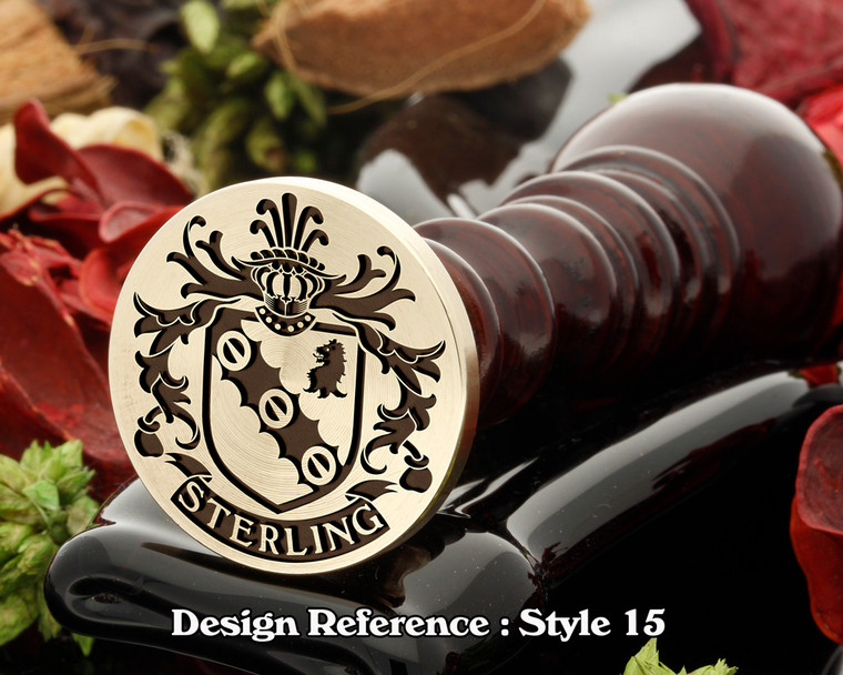 Sterling Family Crest Wax Seal D15