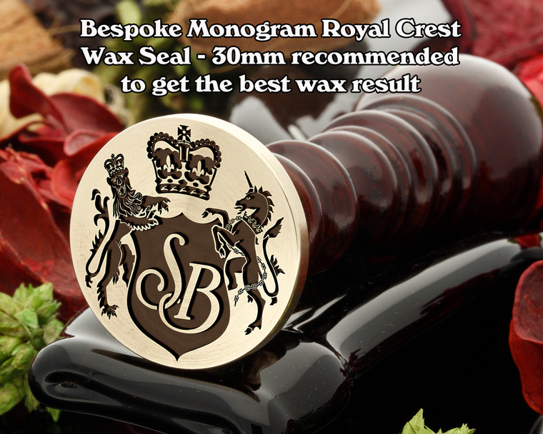 Royal Crest Monogram Wax Seal - example SB