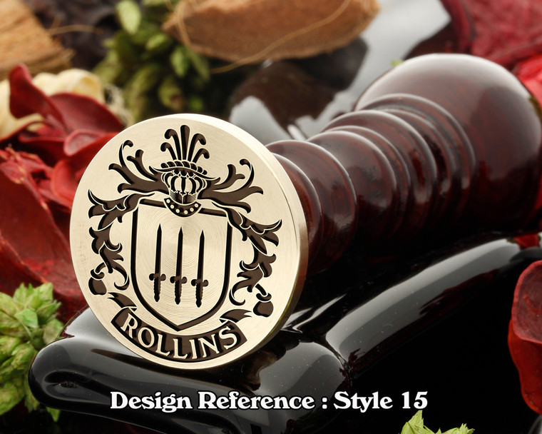 Rollins Family Crest Wax Seal D15