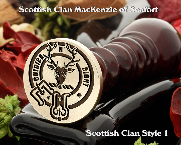 MacKenzie of Seafort Scottish Clan Wax Seal, Cufflinks, Signet Rings D1