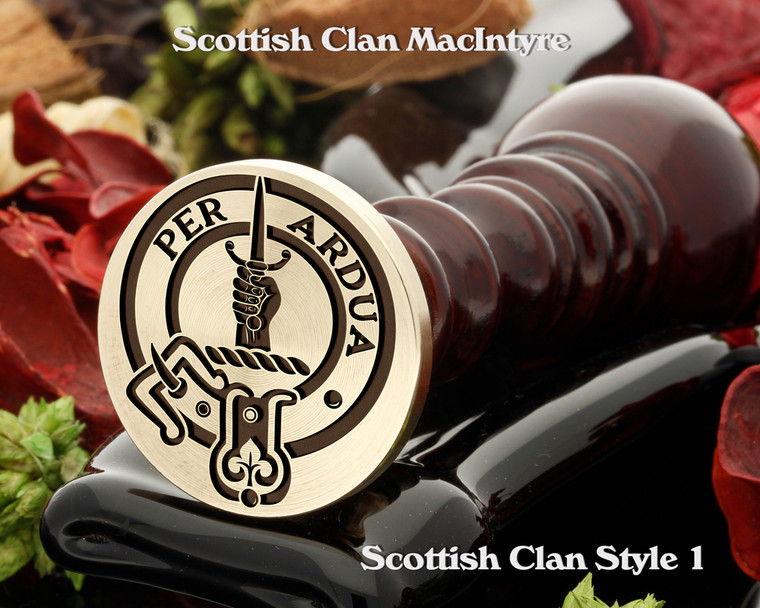 MacIntyre Scottish Clan Wax Seal, Cufflinks or Signet Ring D1